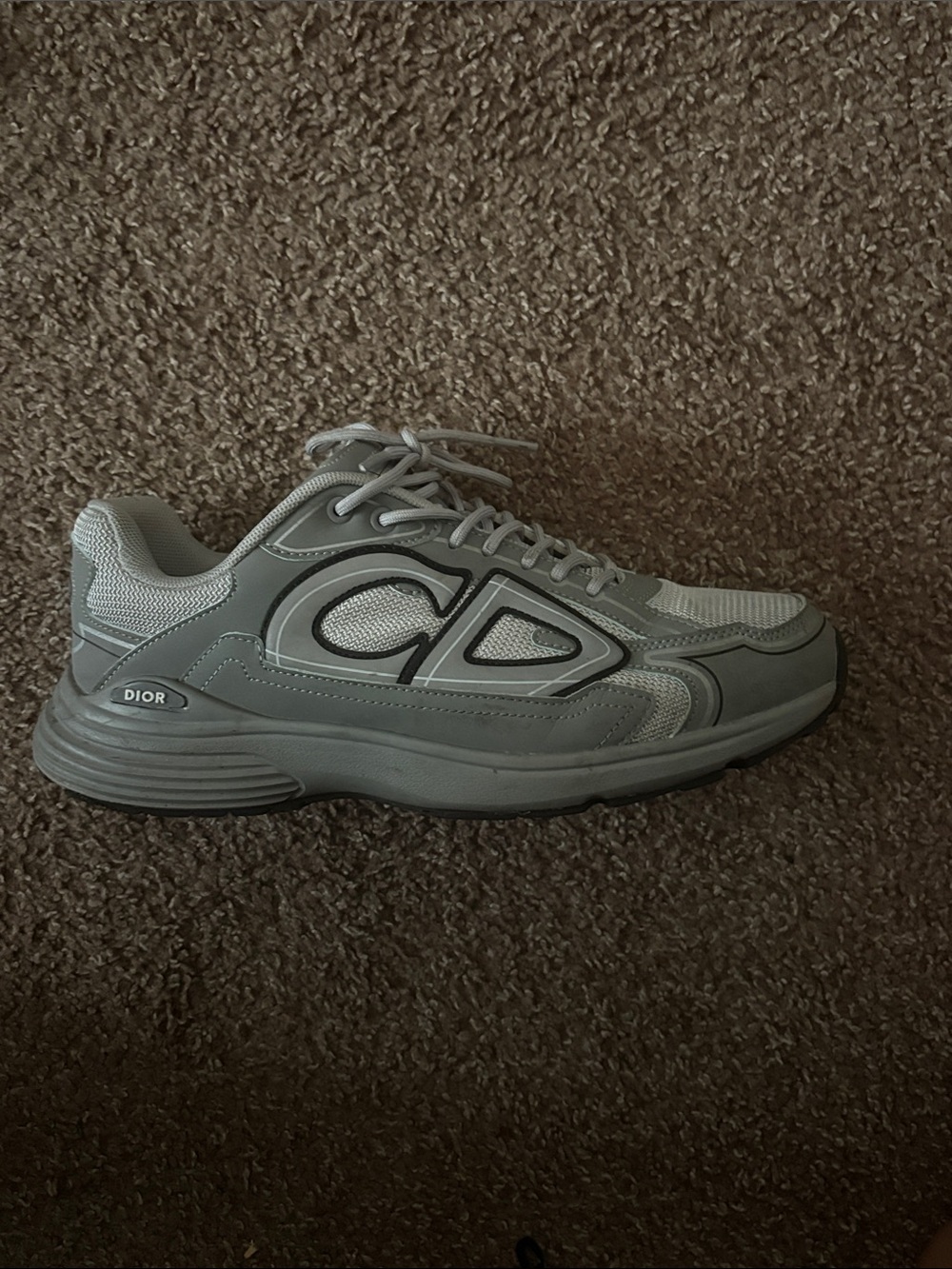 Dior Men’s Gray Logo-Accent Sneaker
